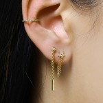 Little Europe - Single Ear Cuff 14k Yellow Gold & Diamonds